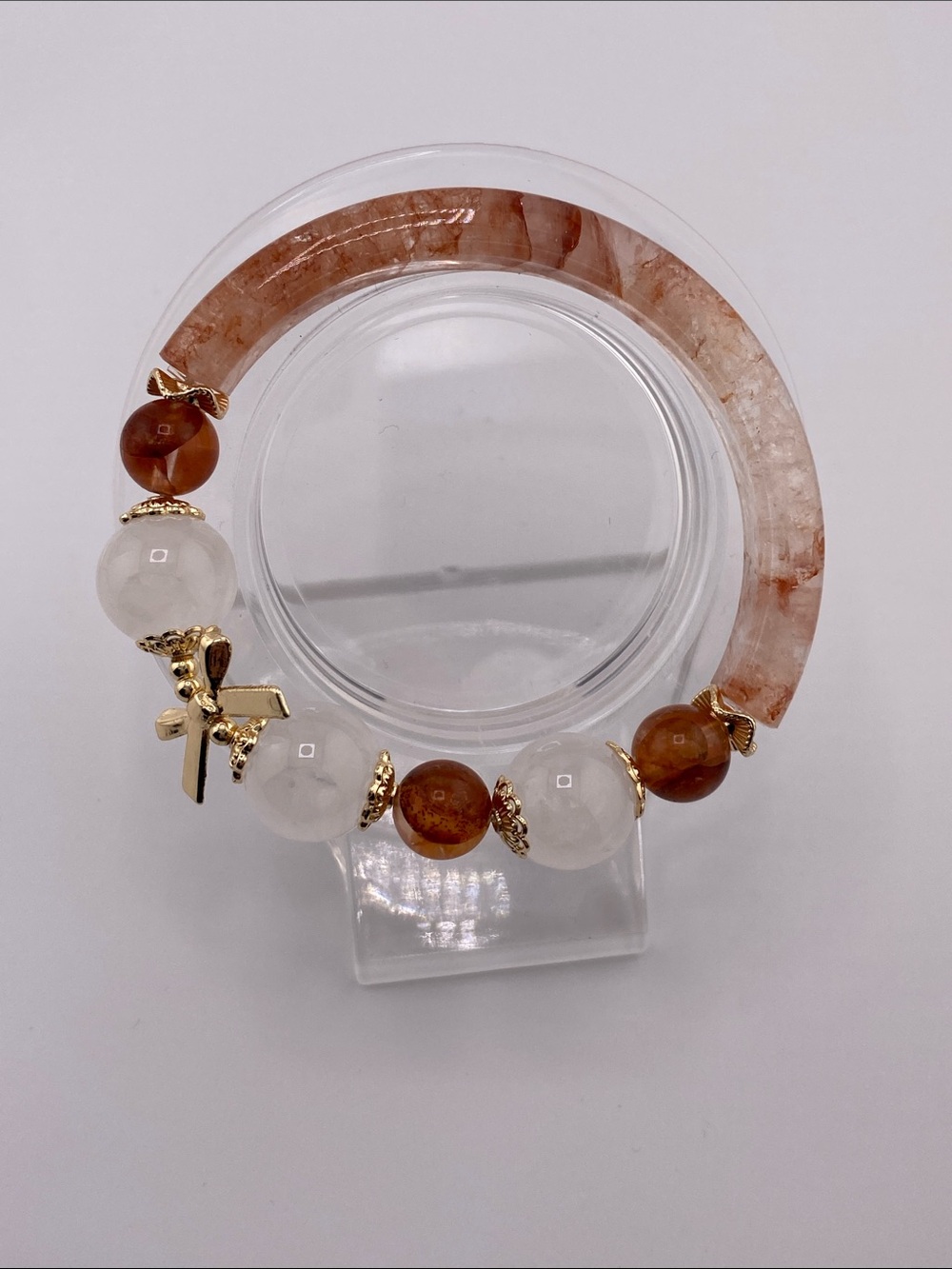 Fire Quartz Half-Bangle Bracelet - The Gem Studio